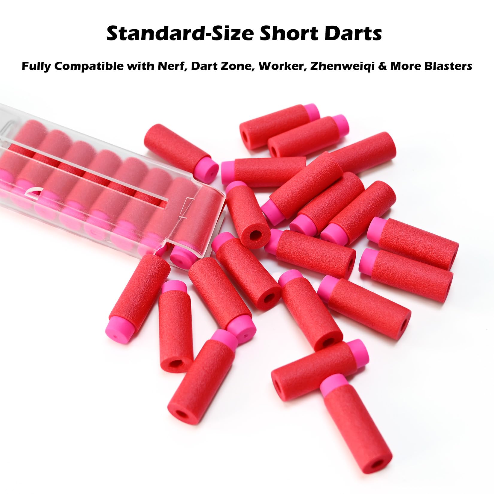 200pcs Half-Length Soft Darts, Short Darts Compatible with Dart Zone, Adventure, Nerf, Worker, Zhenweiqi - for Foam Dart Blasters & Toy Guns Accurate