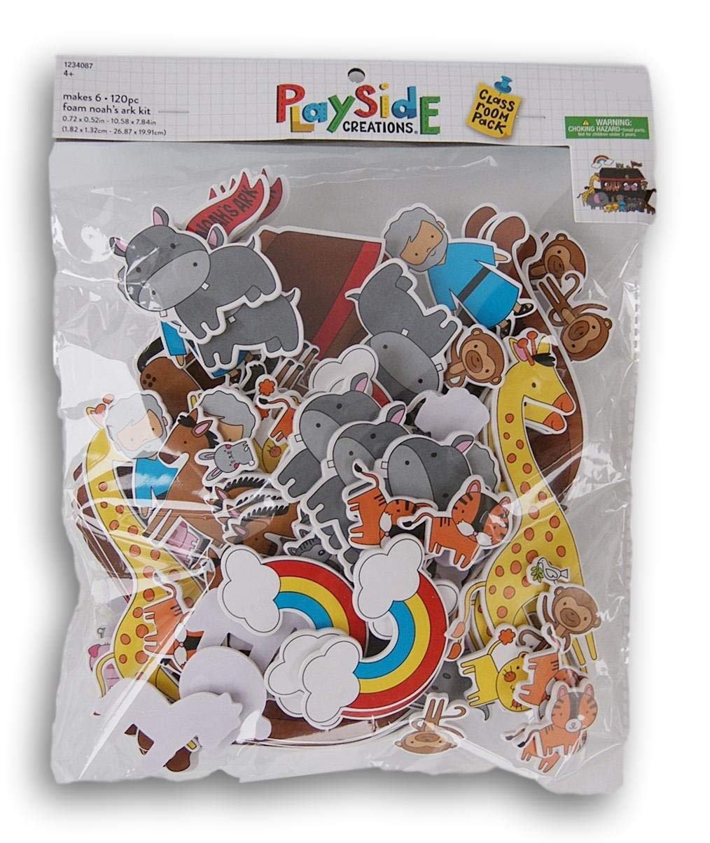VBS Sunday School Kids' Noah's Ark Scene Foam Craft Kit - 120 Piece - Makes 6