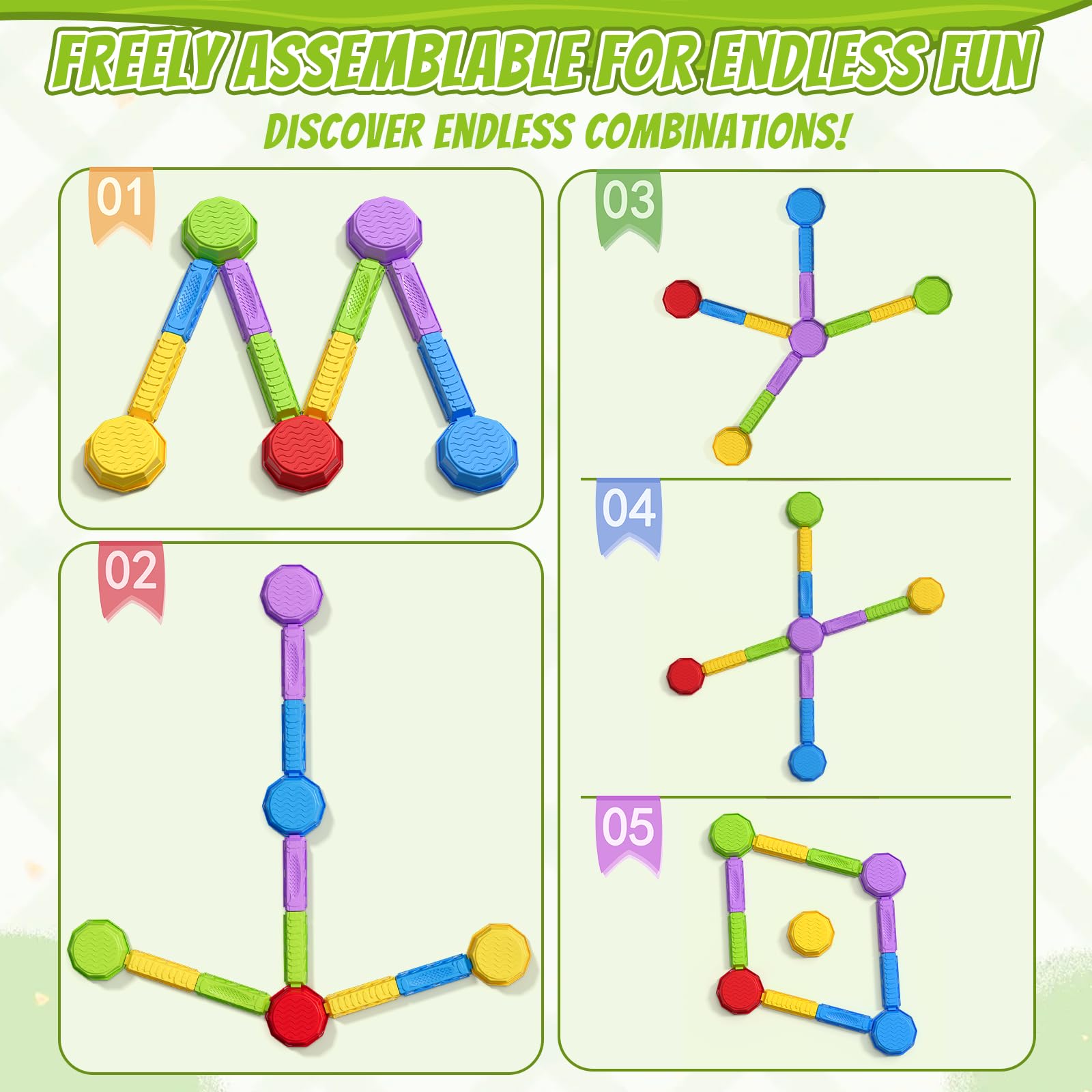 HYES Balance Beams Stepping Stones for Kids 3-5, Obstacle Courses Toys