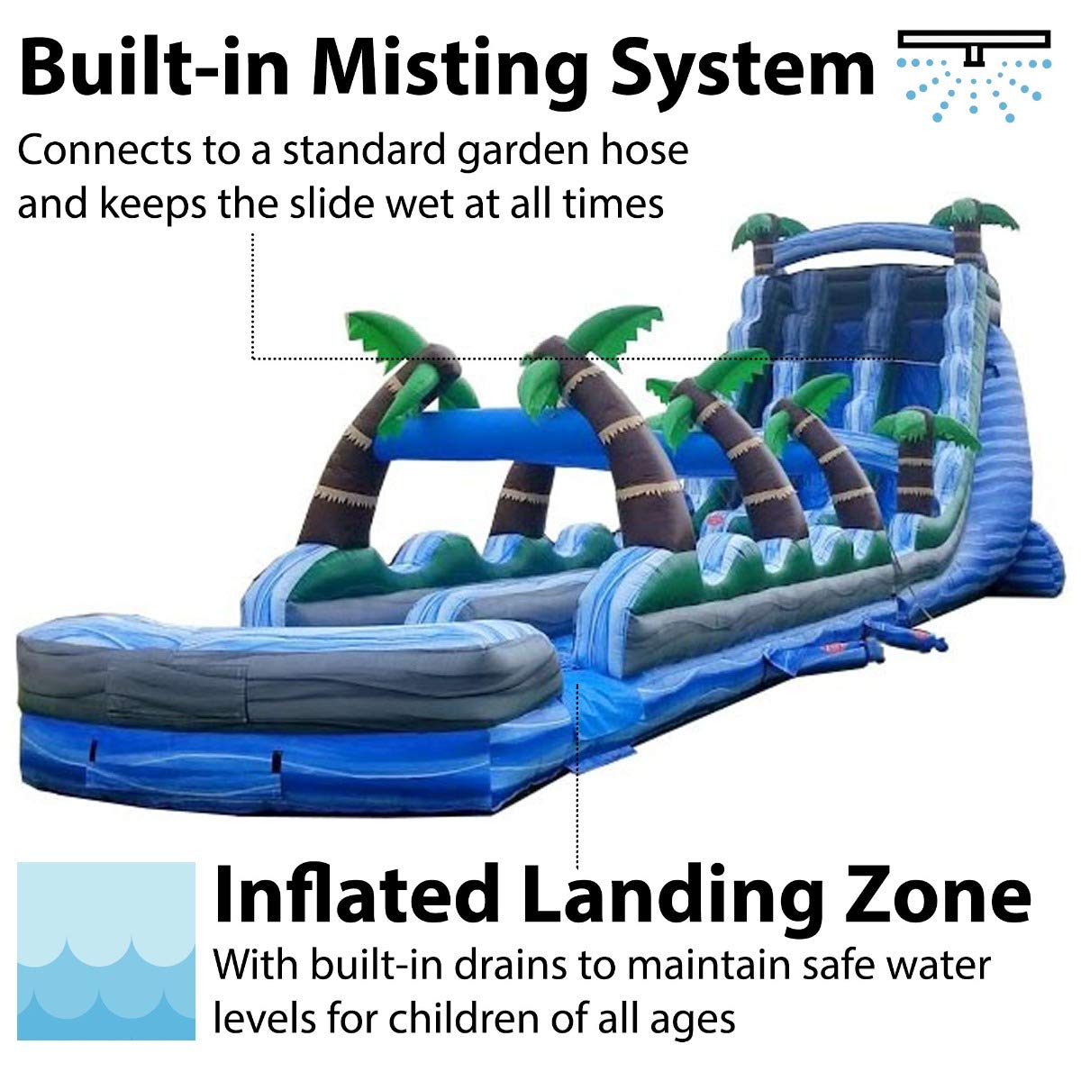 TentandTable 22FT Commercial Inflatable Dual Water Slide & Splash Tube