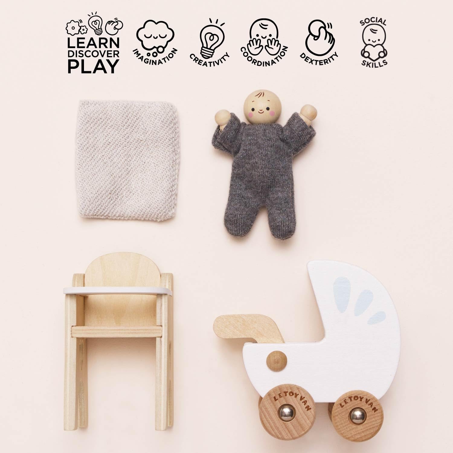 Le Toy Van Dollhouse Furniture & Accessories, Nursery Set