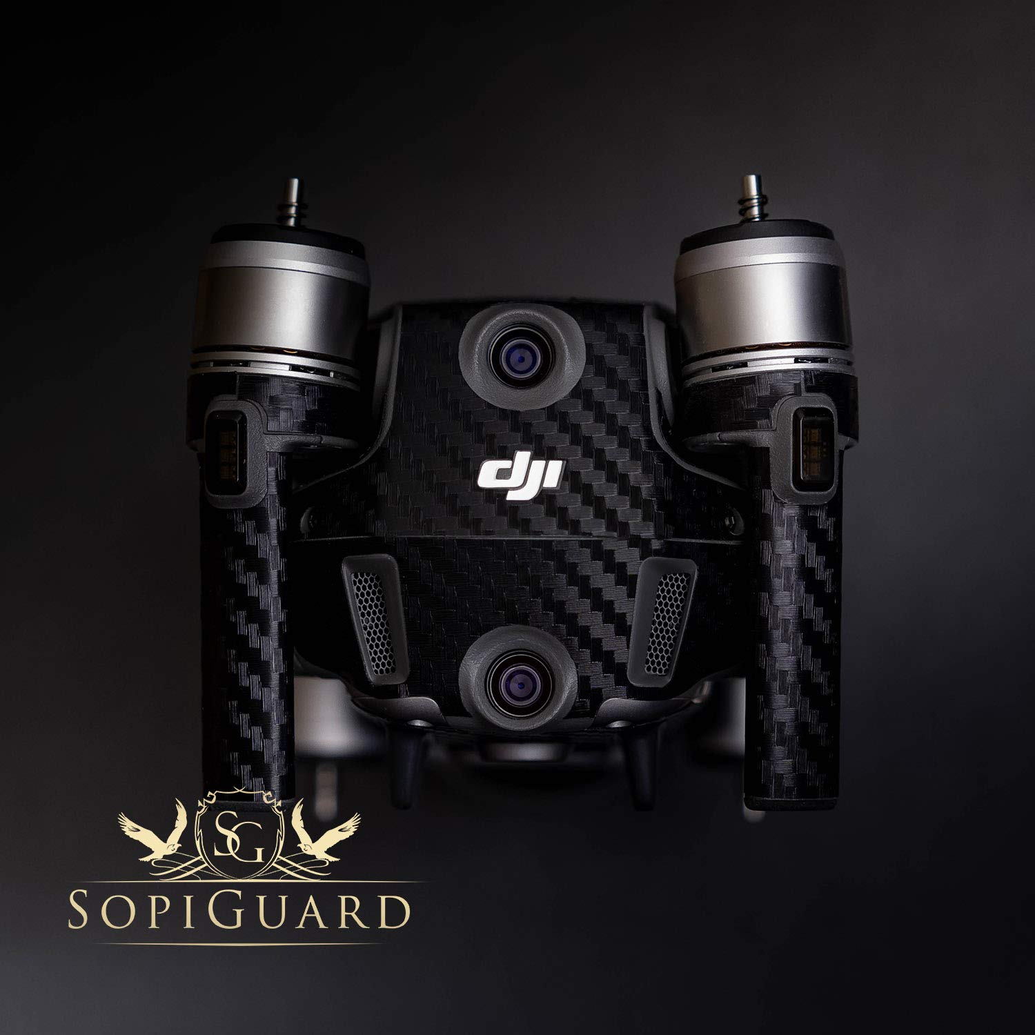 SopiGuard 3M Gunmetal Gray Carbon Fiber Vinyl Sticker Skin for DJI Mavic 2 Pro/Zoom