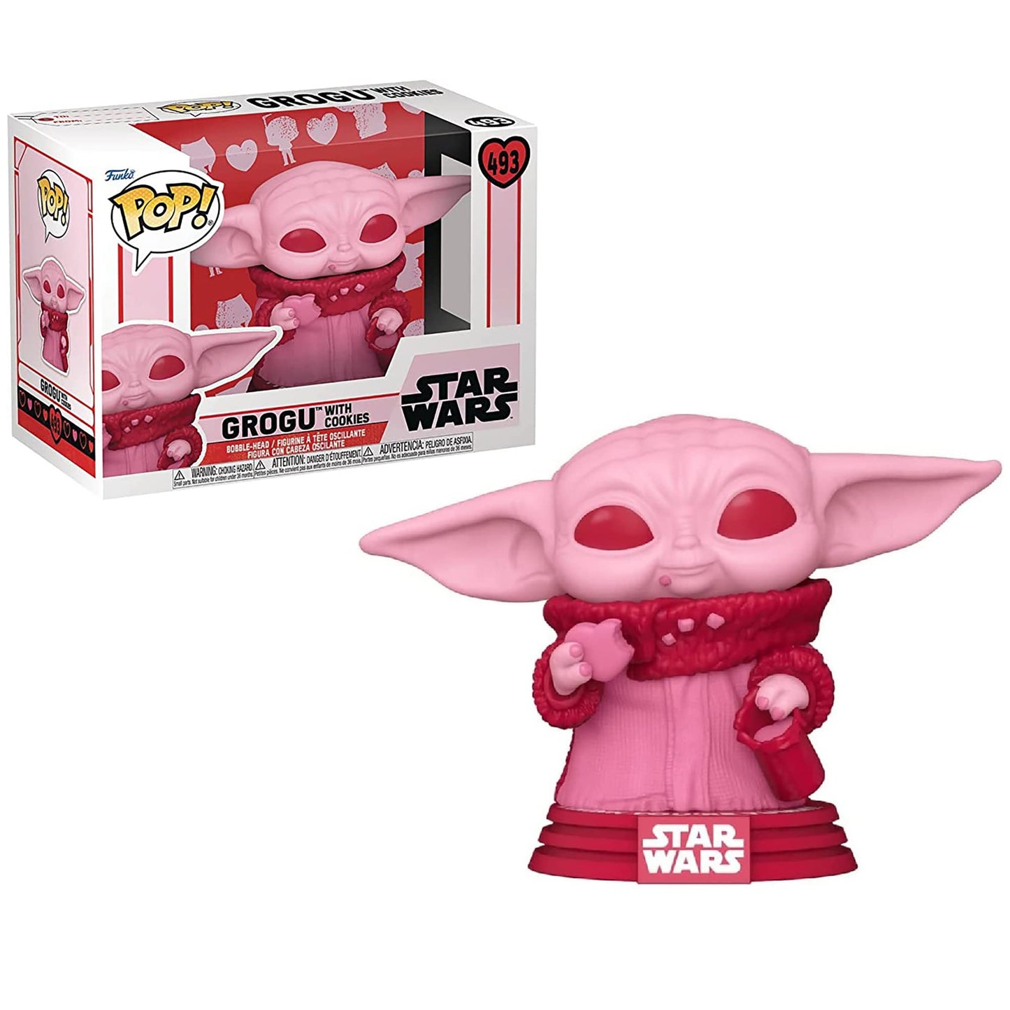 Funko POP Valentines Star Wars Collectors Set - Luke & Grogu, Mandalorian, Ahsoka, Grogu, Figures Stand 3.75" Tall, Each Figure Comes Individually