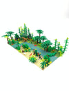 General Jim's Tropical Rainforest Modular Building Block Bricks Set Complete with Trees Plants, Animals and Rocks Botanical Building Blocks for Hours