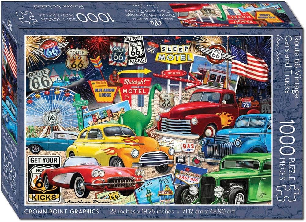 Crown Point Graphics Route 66 Jigsaw Puzzle, 1000 Piece