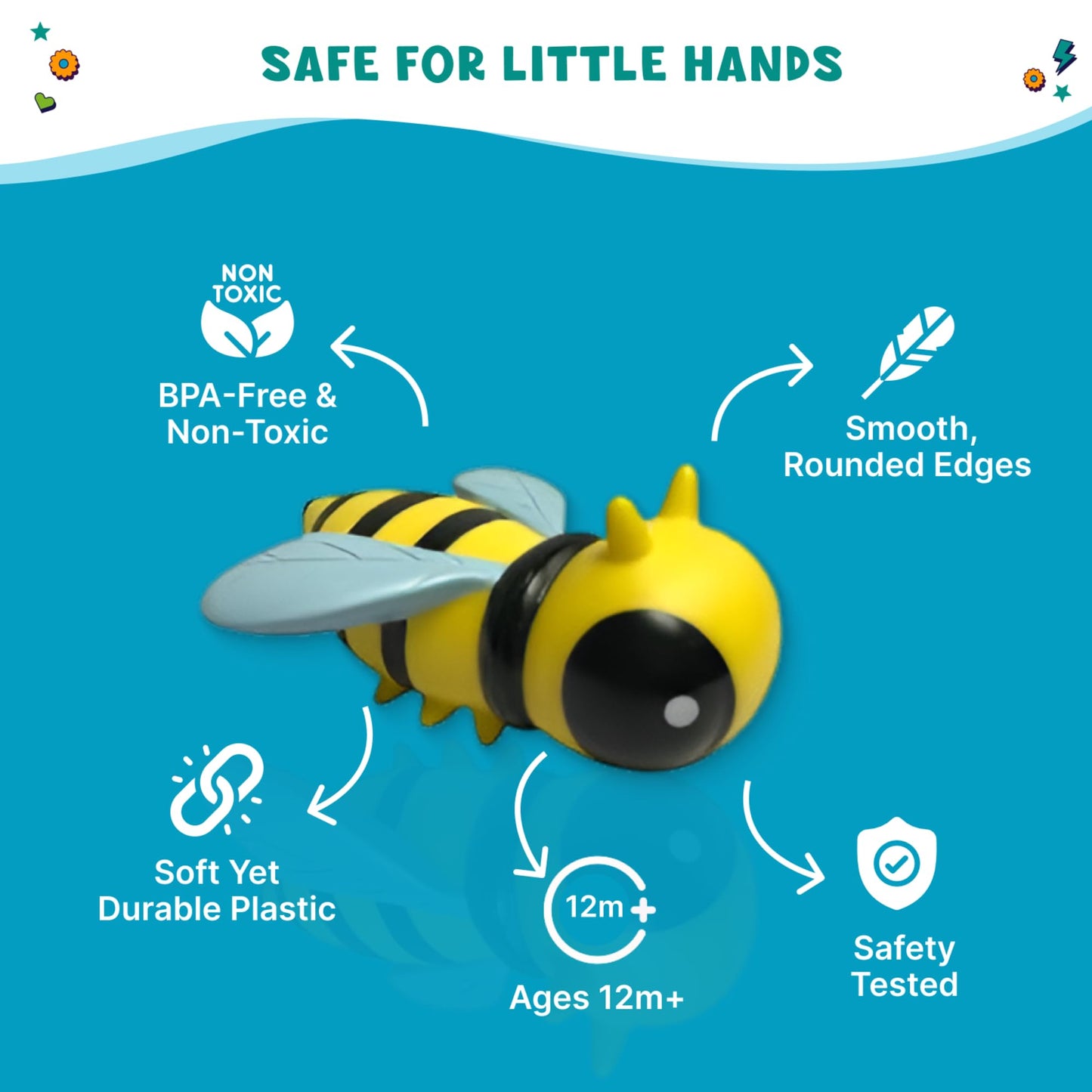 Get Ready Kids Insects & Bugs Playset - 5 Soft Plastic Bug Toys for Kids