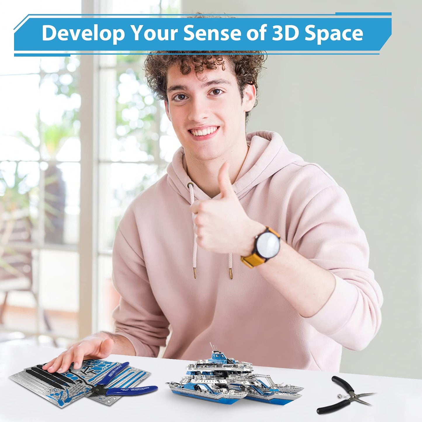 Microworld 3D Metal Puzzle, Military Leader Battleship No.1 Metal Model Kit, Great Challenge 3D Puzzles for Adults, DIY Brain Teaser Assembly Puzzle