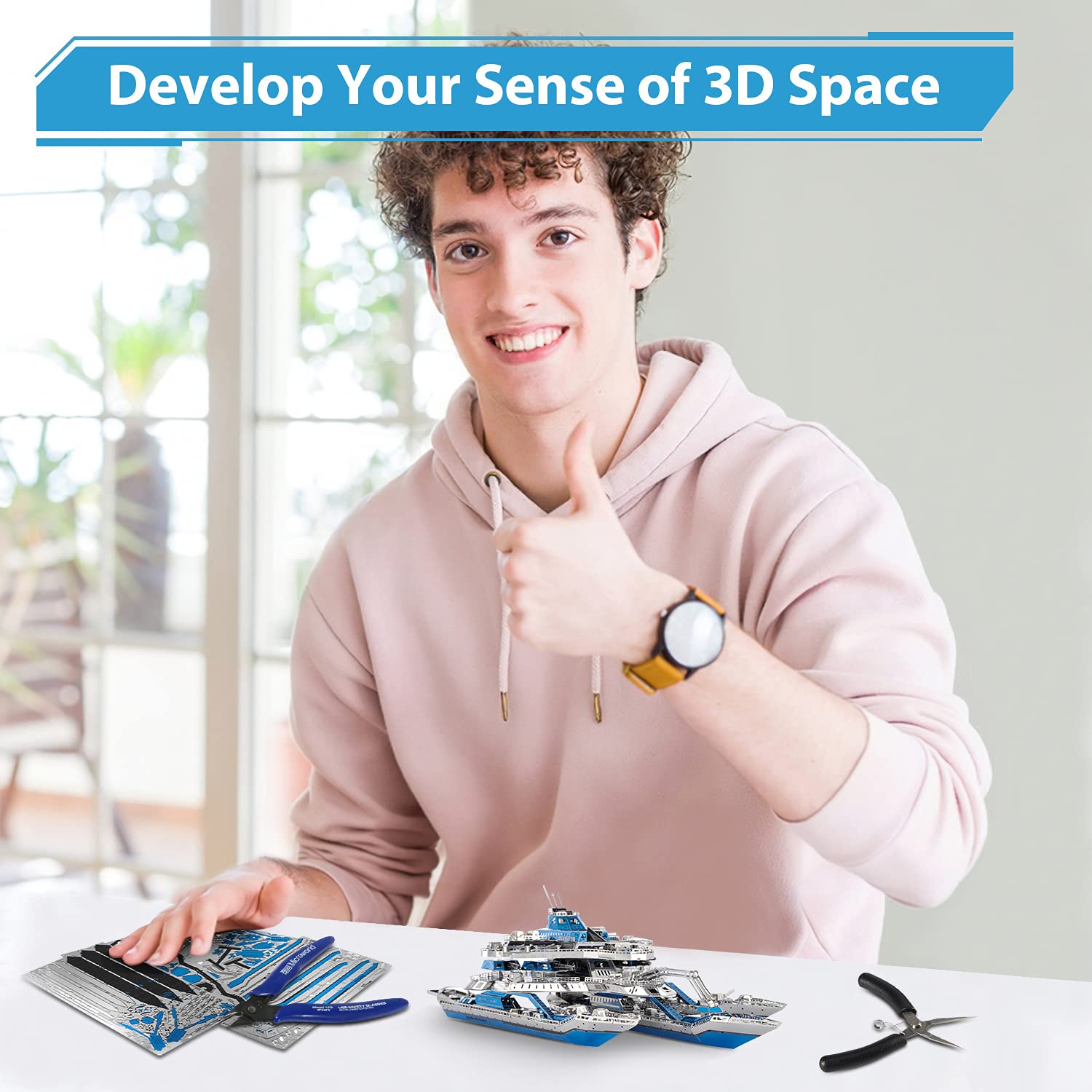 Microworld 3D Metal Puzzle, Military Leader Battleship No.1 Metal Model Kit, Great Challenge 3D Puzzles for Adults, DIY Brain Teaser Assembly Puzzle