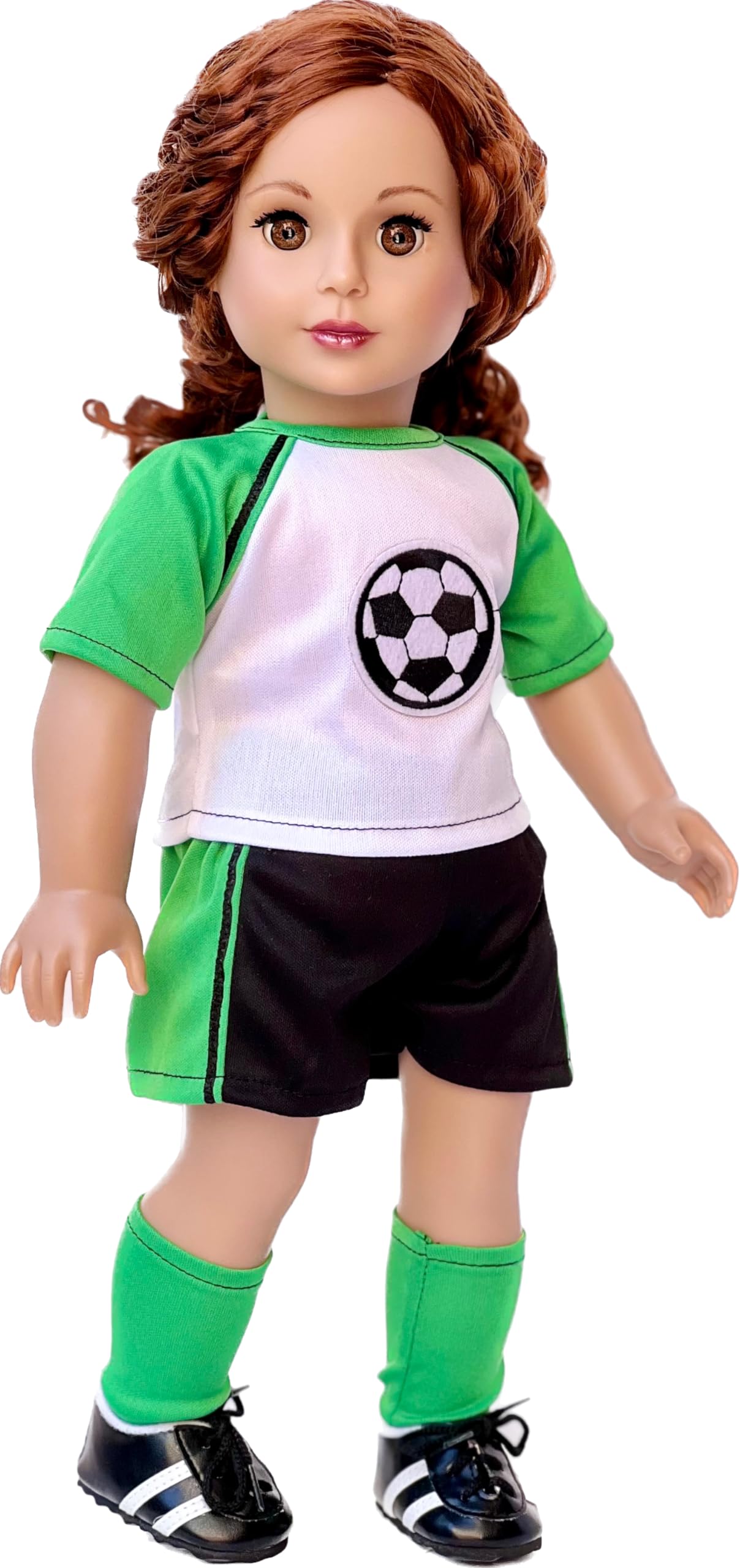 Soccer Girl - 4 Piece Soccer Outfit - Shirt, Shorts, Socks and Shoes - Clothes Fits 18 Inch Doll (Doll Not Included)
