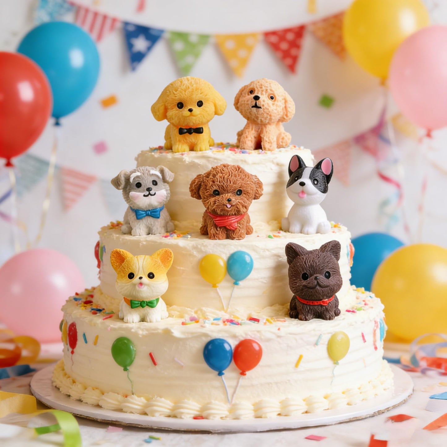 Cybirdbal 24 PCS Mini Dog Figurines, Mini Resin Animals in Bulk Miniature Tiny Puppy Dogs Figures for Cake Decorations Topper Moss Landscape Garden