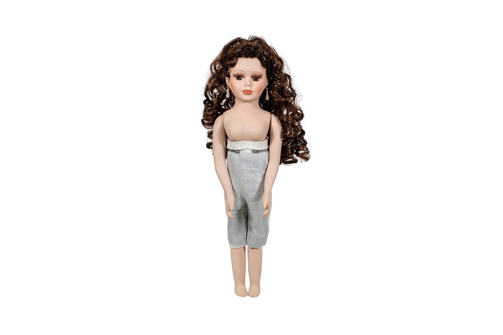 Kinnex Collections by Amanda 16" DIY Custom Dress Up Porcelain Doll's Body with Leg & Full Chest (KB16701)