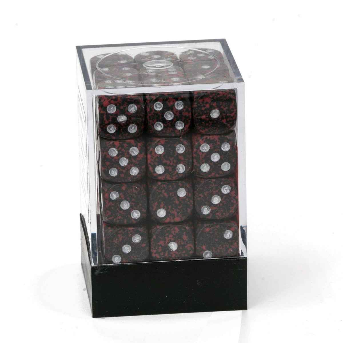 Chessex 12mm Speckled Silver Volcano Polyhedral Dice Set - Compatible with Dungeons & Dragons, Pathfinder & Other Tabletop RPGs - Includes 36 D6 Dice