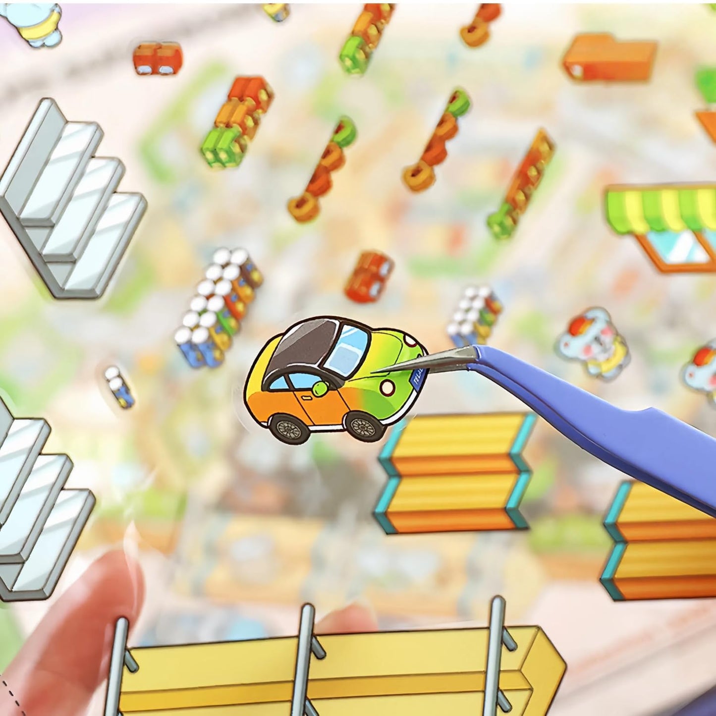 12 Sets 3D Scene Sticker Books for Adult Kids Teenager,3D Miniature Stickers Therapy for Adult Relief Stress Pass Time,Super Markets,Clothing