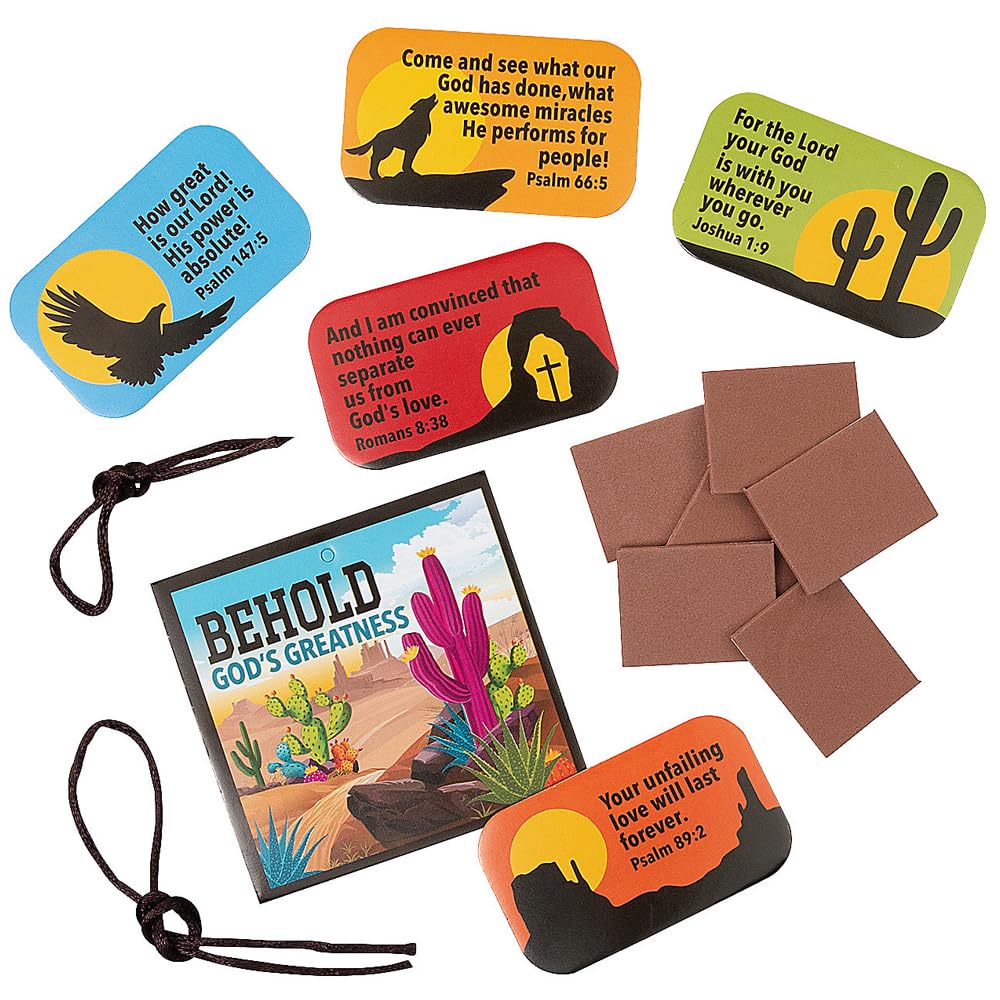 Fun Express Southwest VBS Sunday School Bible Memory Kit - VBS Bible School & Church Christian Kids Ages 4-8 - Easy Self-Adhesive Design - Makes 12
