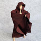 SSbeauty M 1:12 Scale Fabric Cape Robe with Hat for 6" 6 inches Body Doll Action Figure (no Figure) (Brown L Sleeve)