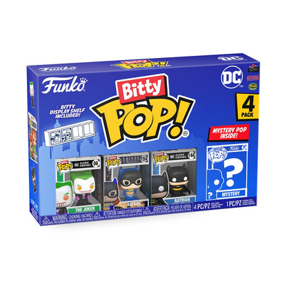 Funko Bitty POP! DC - The Joker, 4-Pack - Batman, Batgirl, The Joker and A Surprise Mystery Mini Figure - 0.9 Inch (2.2 Cm) - DC Comics Collectable