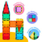 Gemmicc 100 PCS Magnetic Tiles with 2 Cars, STEM Approved Educational Magnet BuildingToys, Magnet Puzzles Stacking Blocks for Boys Girls