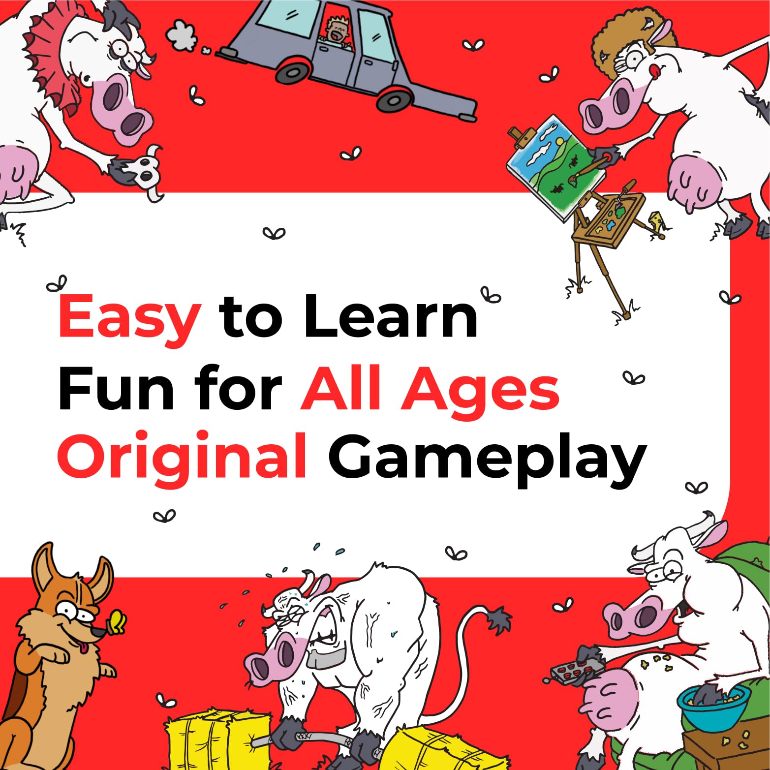 Tweedle Dee Games Hey Cow! - Family Card Game for Kids and Adults - Fun Farm-Themed Strategy Game Ages 6+ - Easy to Learn Party Game with Quick