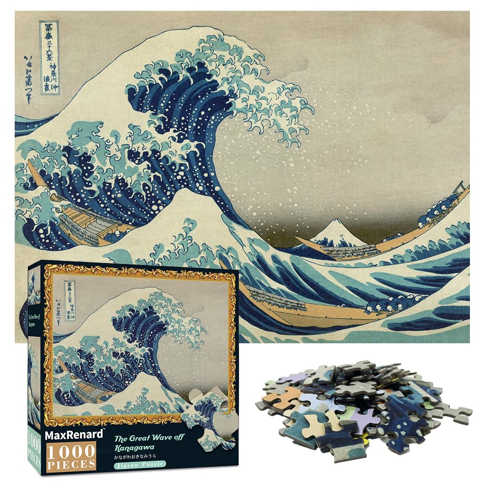 MaxRenard Art Puzzle for Adults 1000 Pieces The Great Wave Off Kanagawa