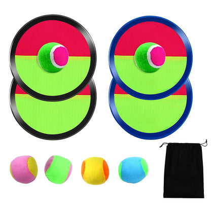 Aneco Paddle Catch Ball and Toss Game Set Disc Toss and Catch Paddle Game with 1 Storage Bag, 4 Paddles and 6 Balls (2 Big Balls and 4 Small Balls)