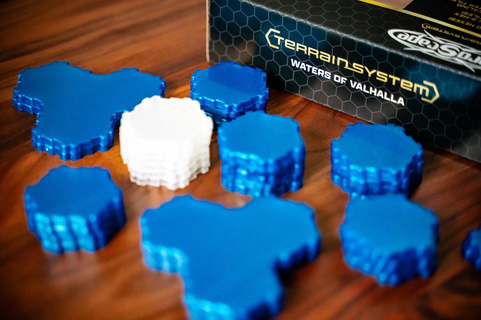 Renegade Game Studios Heroscape Waters of Valhalla Terrain Expansion - 40 Water Hexes & Healing Wellspring Tiles for Custom Battlefield Design