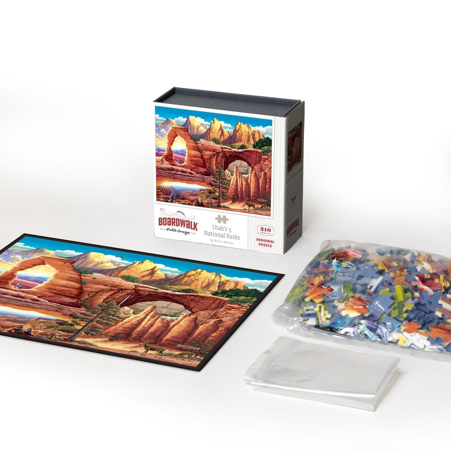 Boardwalk Utah's 5 National Parks 210 Piece Personal Puzzle, Jigsaw Puzzles with Premium Box, Utah Gifts for Adults, 6"x8"