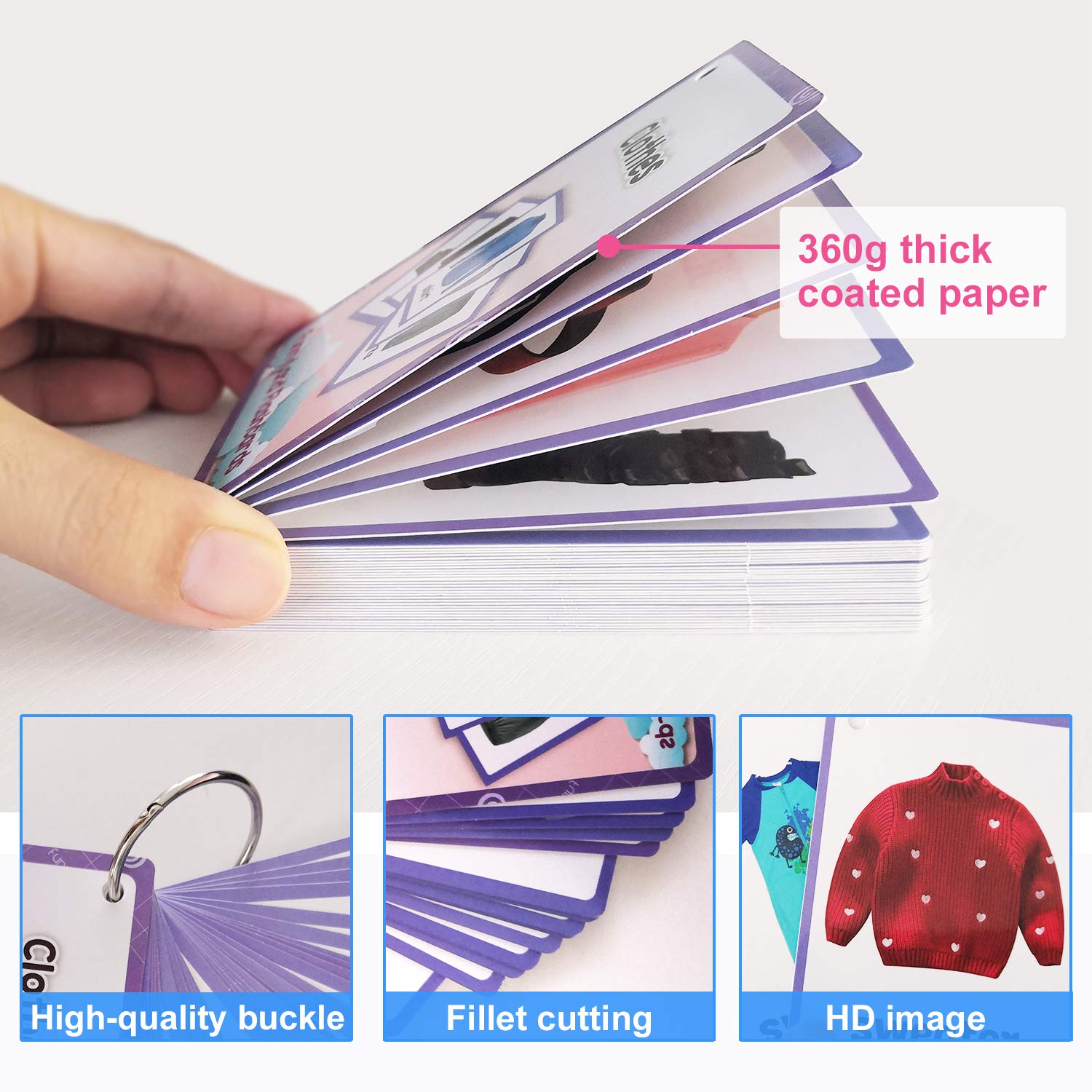 34PCS/Set Clothes Kids Gifts English Flash Cards Pocket Card Educational Learning Baby Toys for Children Pre-Kindergarten
