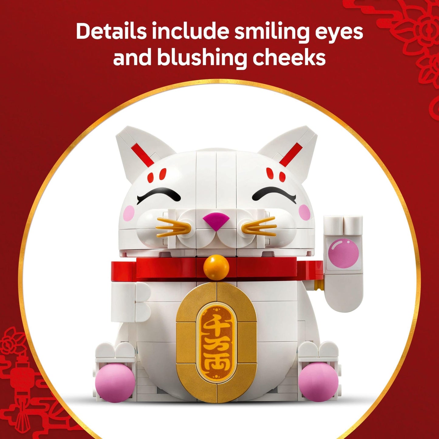 LEGO Lucky Cat Building Toy for Girls & Boys - Smiling Cat W/Waving Paw Function for Kids, Ages 9+ - Home Decor for Spring Festival & Chinese New Year