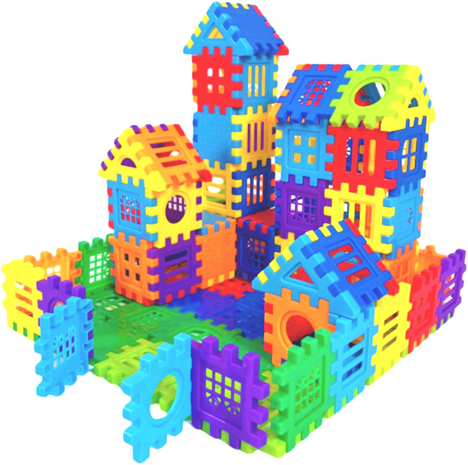KUTOI Building Blocks - 100-piece Kids Builders Blocks Set with Storage Bag - Interlocking Building Blocks for Toddlers and Kids - Fun and Educational