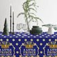 Junliang A Little Prince Royal Crown Tablecloth Blue Gold Dot Sequin Printed Table Cover Decoration for Little Prince Theme Party Kids Boy Baby Shower