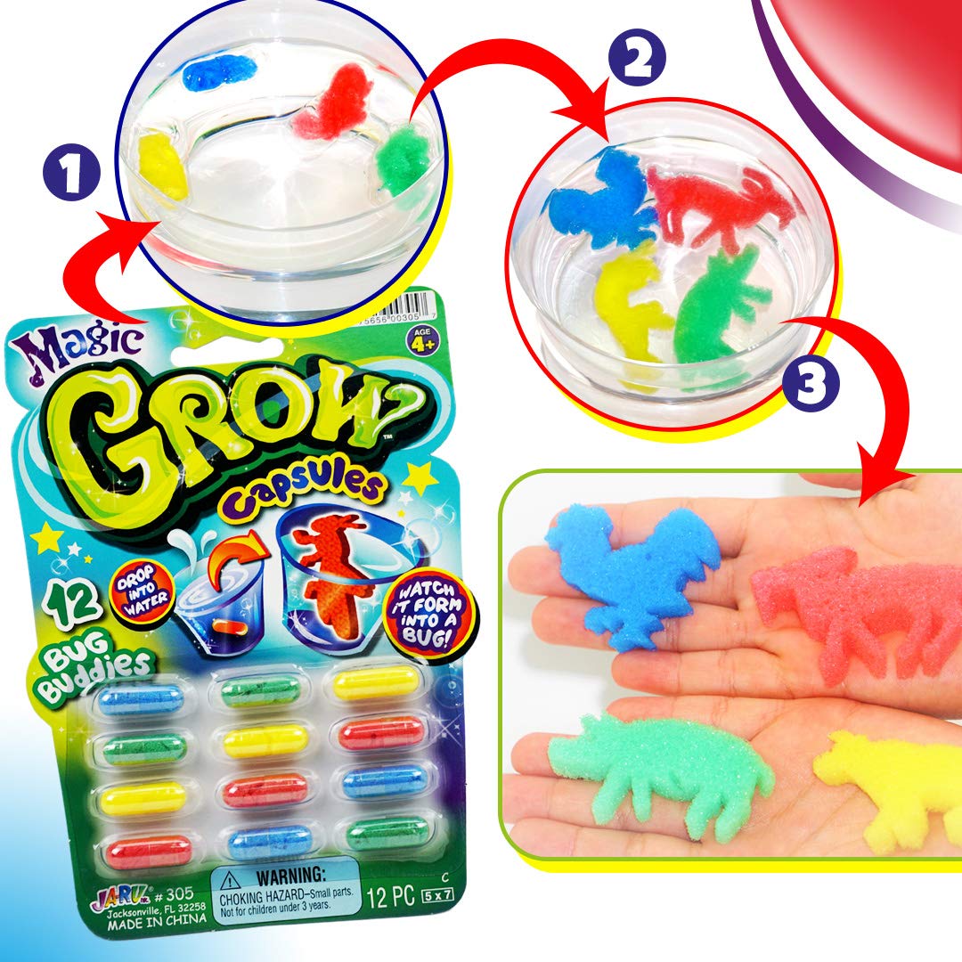 JA-RU Magic Grow Capsules Growing Animal Toys for Kids (12 Capsules) 305-1K