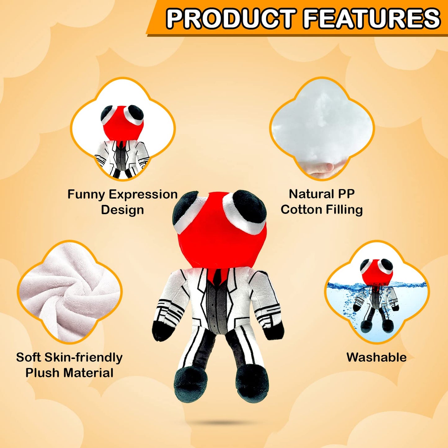 TwCare Red Plush Toy for Kids Adults, Playing with Family, Soft Stuffed Animal Plushie Toys, Plushies Birthday Thanksgiving Christmas Festival Night
