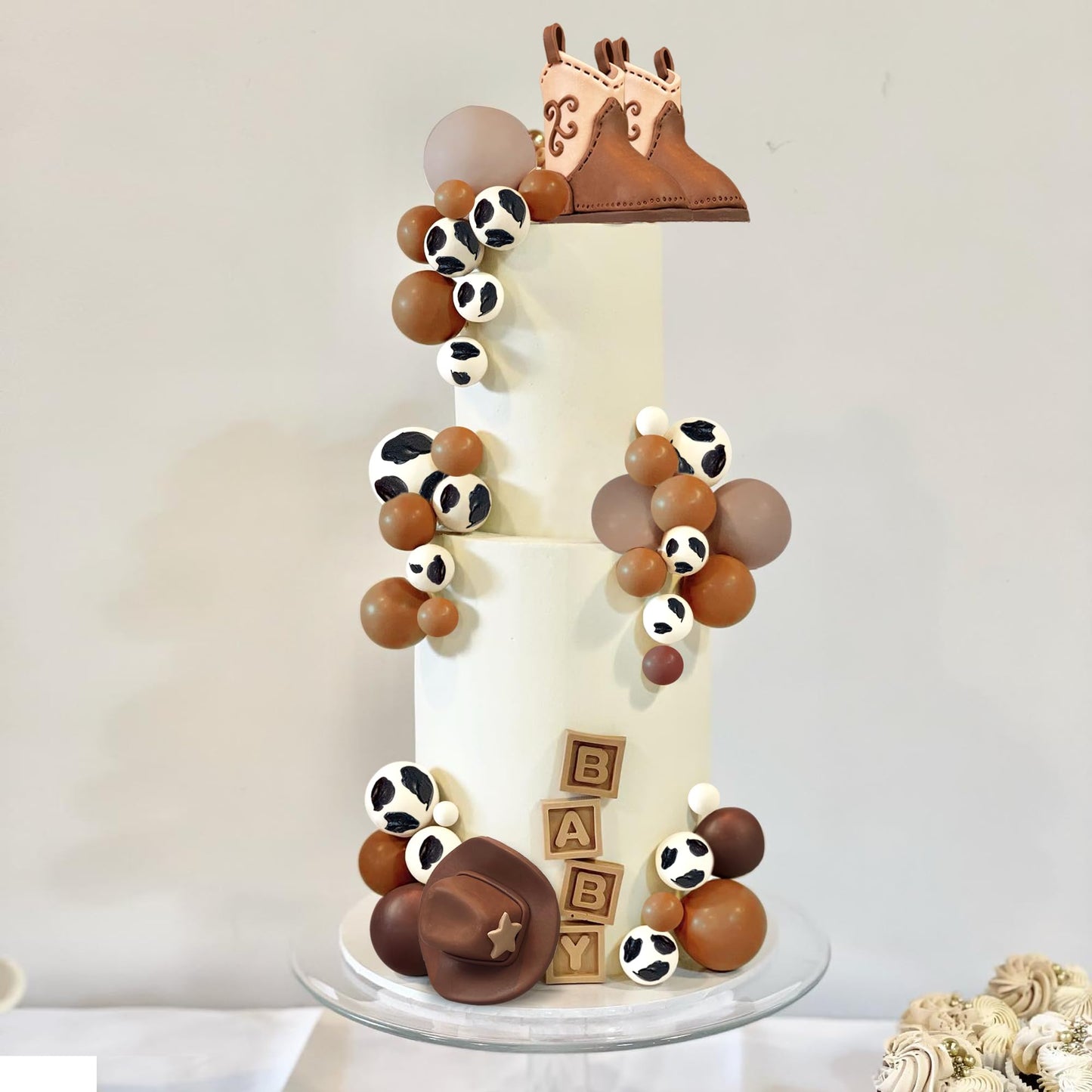 28PCS Cowboy Hat and Boot Cake Toppers Western Theme Decorations
