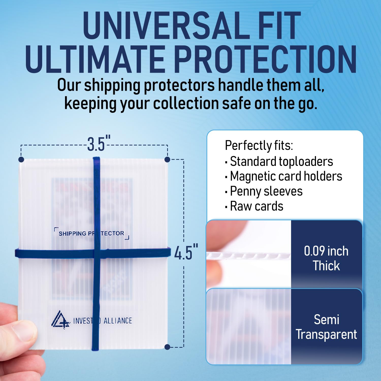 Premium Bundle Trading Card Shipping Protector with Rubber Bands | Graded Cards Protectors, Sports Trading Card Shipping Supplies Packaging, TCG