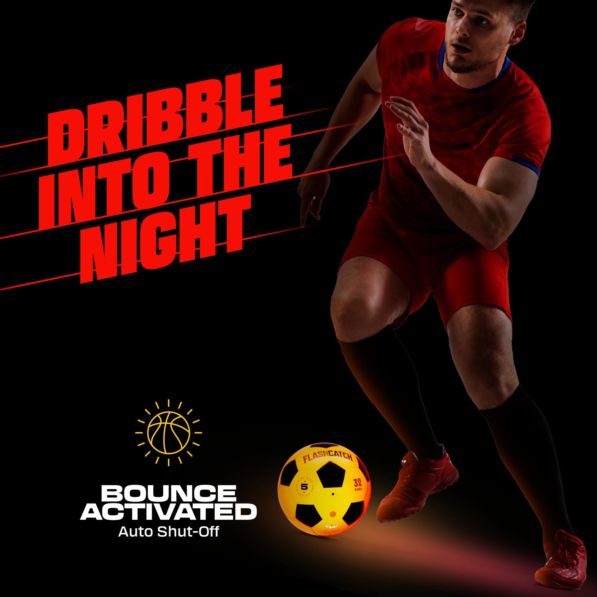 FlashCatch Rechargeable Light Up Soccer Ball - Glow in The Dark Balls - Gifts for Boys 8-12 12-14 - 9 Year Old Boy Birthday Gift Age 7, 8-10, 10-12