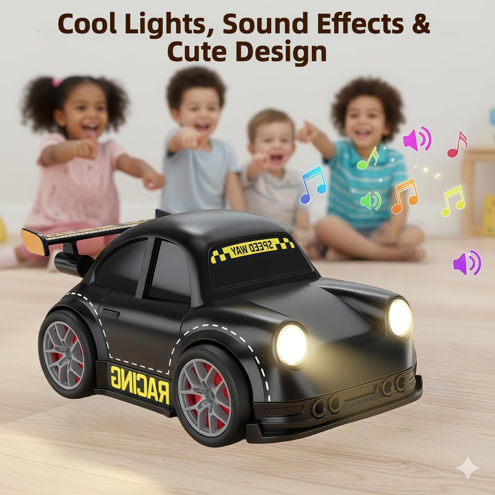 PanniOhye 3-in-1 Smart RC Car with Follow & Escape Modes, 360° Stunt Drift, Voice/Light Effects, and Pet Play Mode, 4WD Remote Control Car Toy