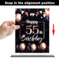 LINGTEER Happy 55th Birthday Decorations, 2Pcs Black&Gold Stand Print Acrylic Table Centerpieces Backdrop Board- Cheers to 55 Years Old Fun Birthday