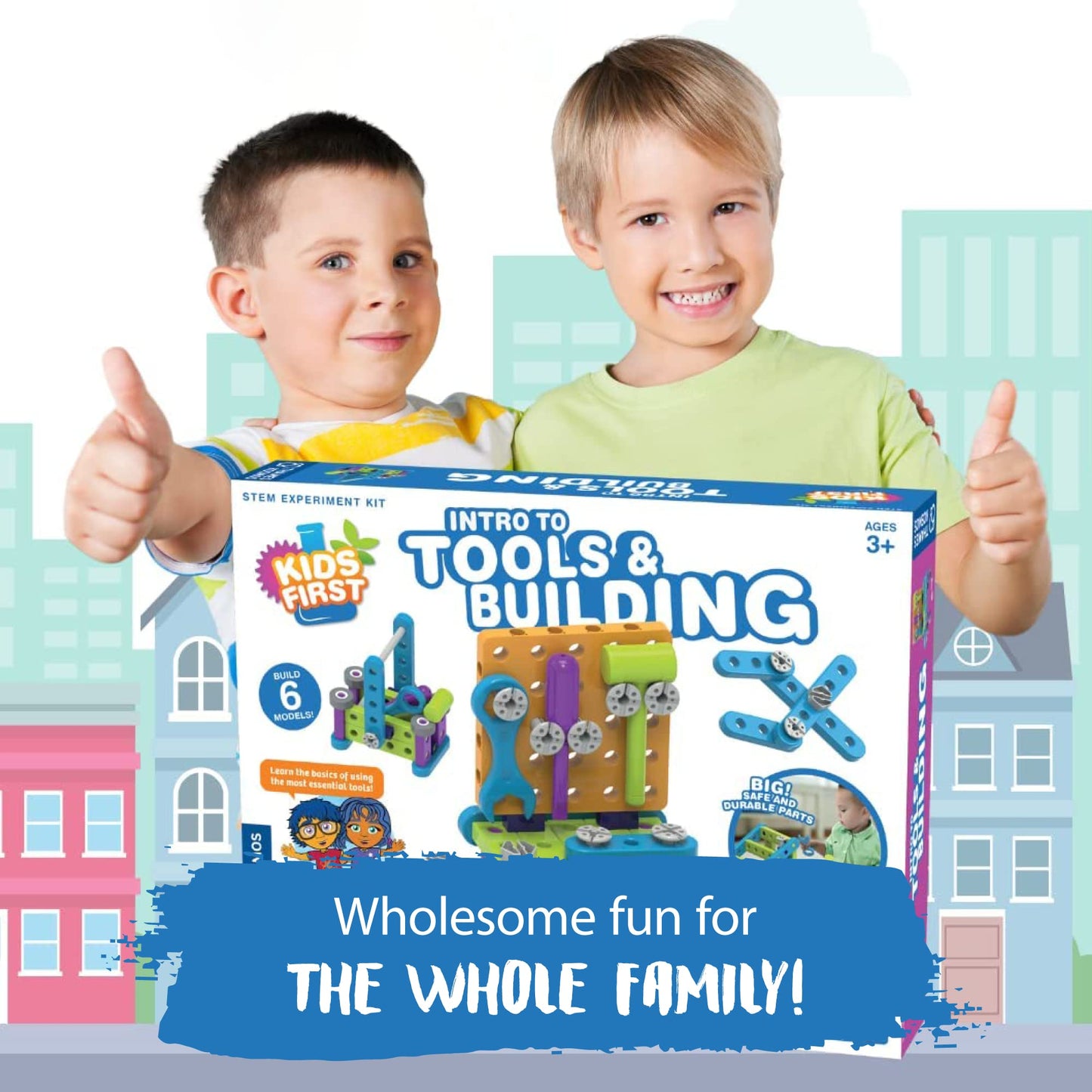 Thames & Kosmos Kids First: Intro to Tools & Building STEM Experiment Kit for Ages 3+ | Build 6 Models, Learn Basic Mechanical Engineering Principles