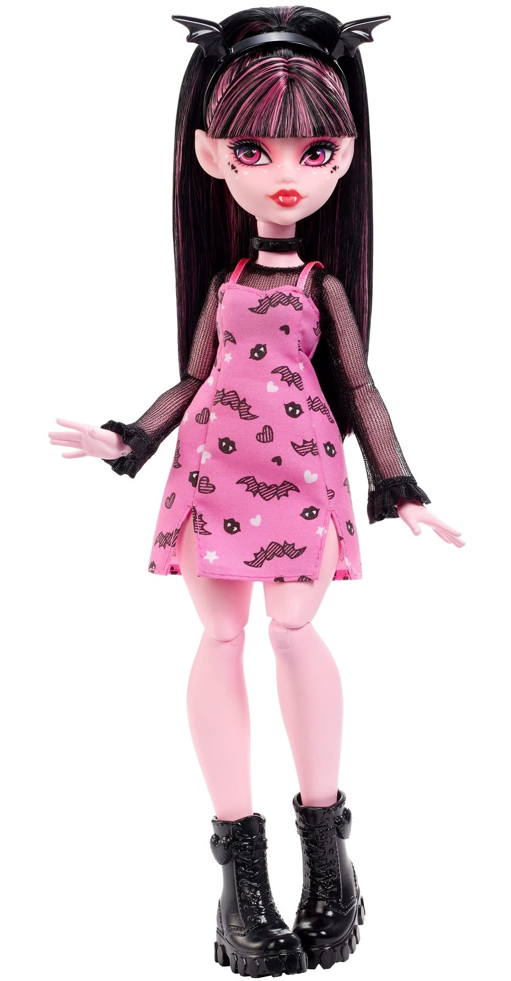 Monster High Draculaura Doll & Accessories, Gore-ganizer Beauty Kit with Bat Clips, Comb & Mirror, Customizable with Stamp Pen & Stickers