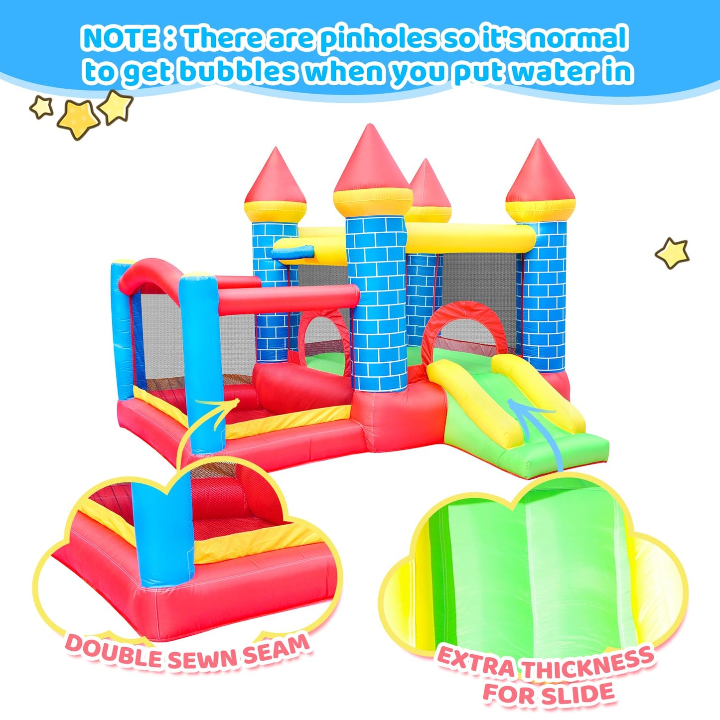 Doctor Dolphin Inflatable Bounce House, Toddle Bounce House with Slide, Inflatable Bouncy House with Blower, Bouncy Castle with Ball Shooting