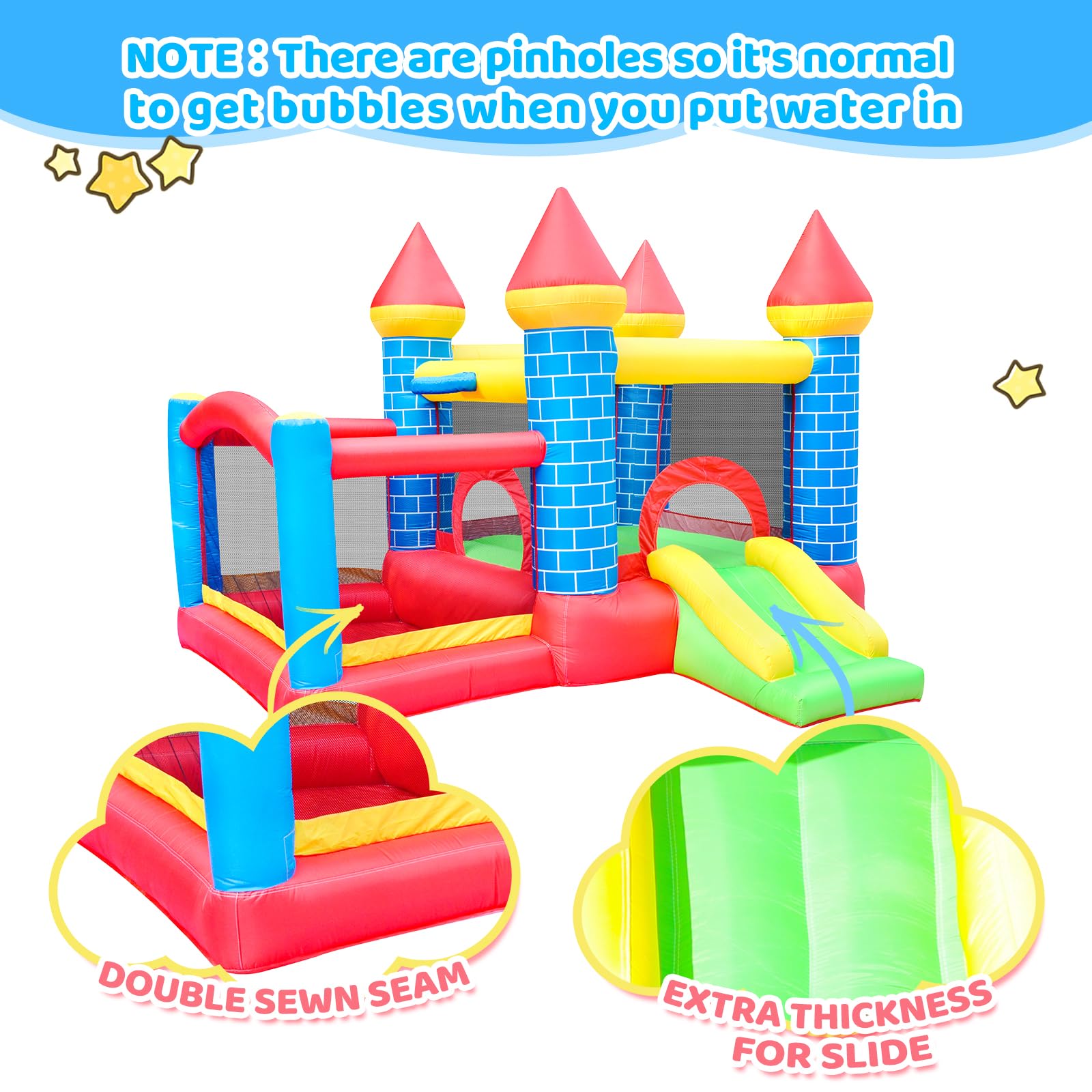 Doctor Dolphin Inflatable Bounce House, Toddle Bounce House with Slide, Inflatable Bouncy House with Blower, Bouncy Castle with Ball Shooting