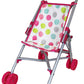 Lissi: 12" Baby Doll & Push-Carry Travel Set - Pink Elephant Onesie, Car Seat, Folding Umbrella Stroller, Feeding Bottle, Roleplay Toy, Kids 3+