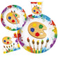 Serves 24 Art Birthday Party Supplies Includes Plates,Napkins,Table Covers, Ideal for Art Party Birthday Theme Party Decor