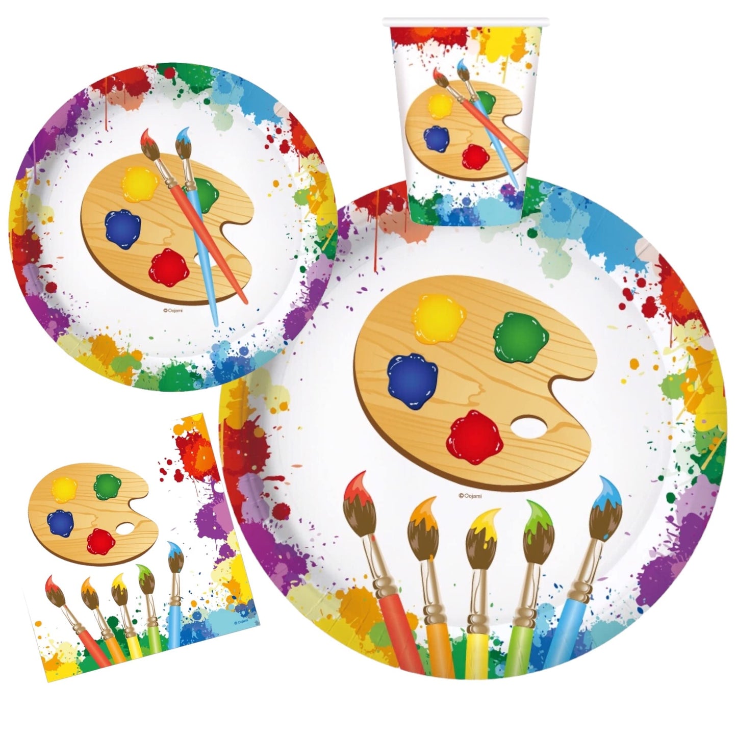 Serves 24 Art Birthday Party Supplies Includes Plates,Napkins,Table Covers, Ideal for Art Party Birthday Theme Party Decor