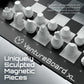 VENTUREBOARD XL Full-Size 10 Inches Magnetic Unique Chess Set Board Game - Folding Board, Travel Chess Board Game Pieces - (Black/Grey)
