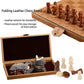 15" Magnetic Chess Set & Checkers Set 2 in 1?Rinten Leather Portable Travel Chess Board Game Sets with Velvet Bag Packaging Beginner Large Chess Set