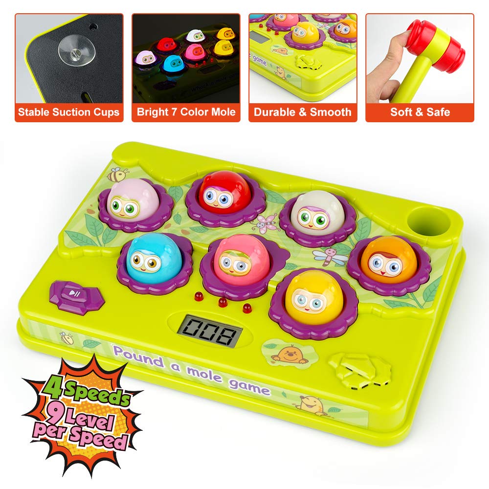 BAODLON Interactive Pound a Mole Game, Toddler Toys, Light-Up Musical Pounding Toy, Early Developmental Toy, Fun Gift for Age 3, 4, 5 Years Old Kids