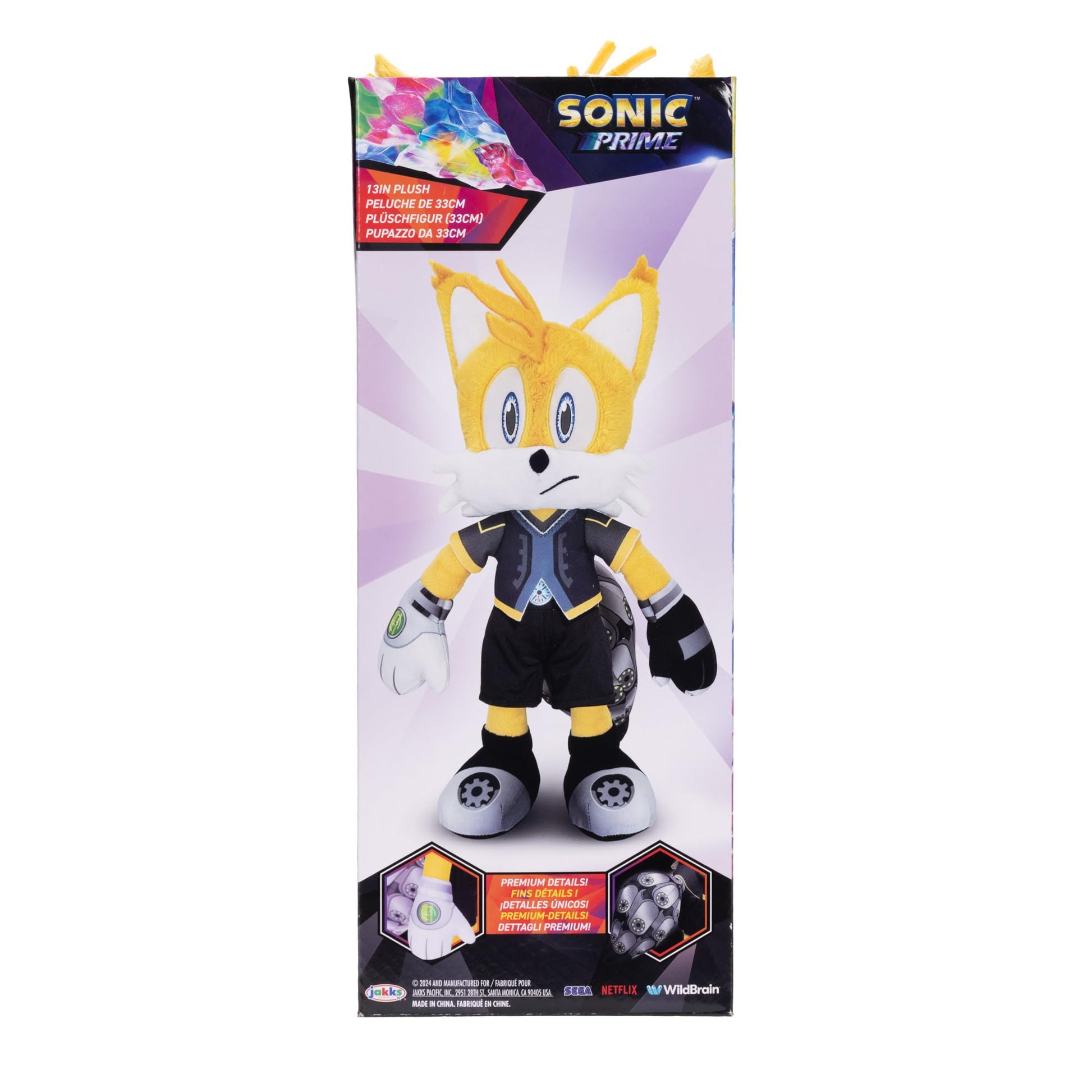 Sonic Prime 13-inch Soft Plush Tails Nine Ages 3+ (Officially licensed by Sega and Netflix)