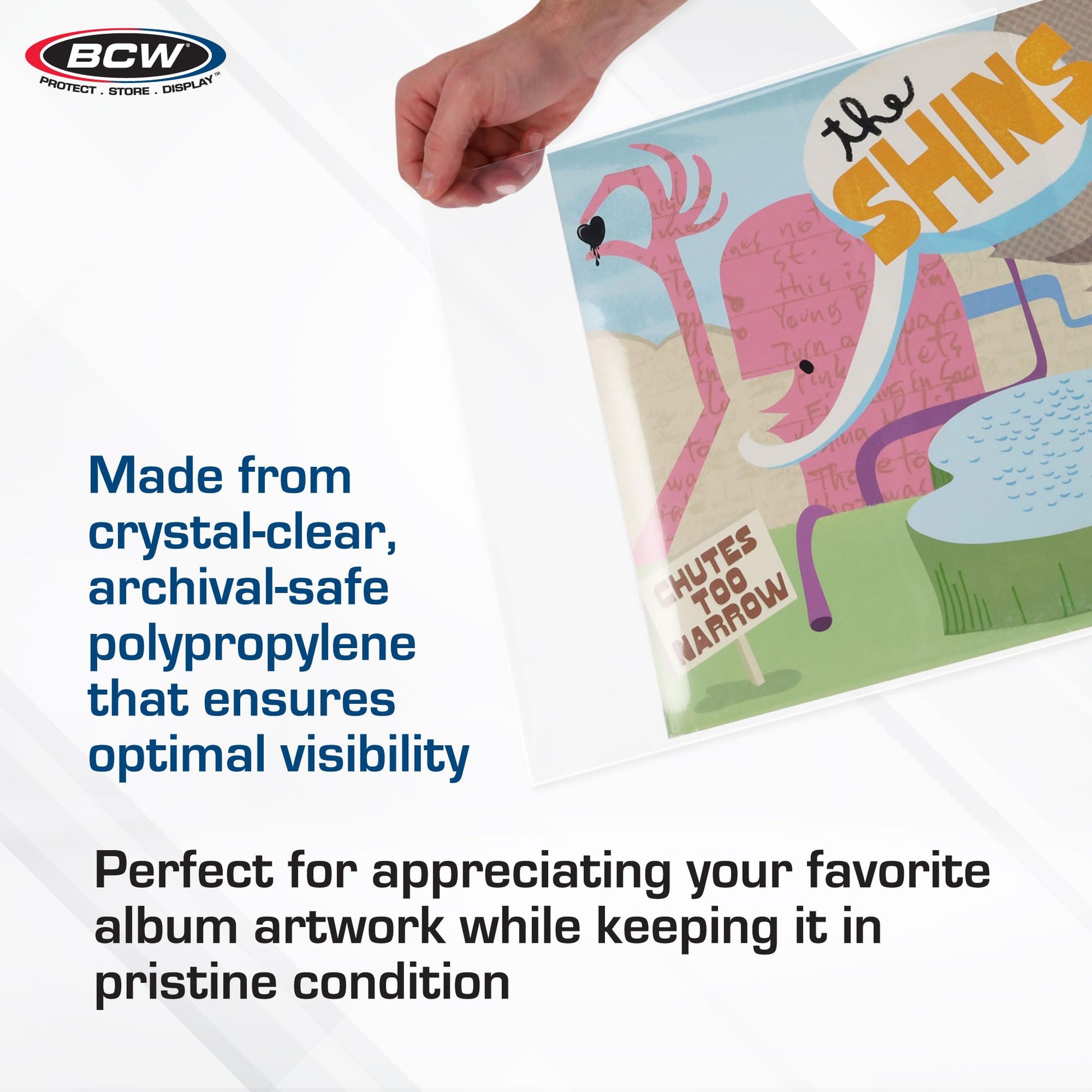 BCW 33 RPM Record Sleeves | Polypropylene Vinyl Record Outer Sleeves | 2 mil Thickness | Vinyl Record Album Protectors | (200 Pack)