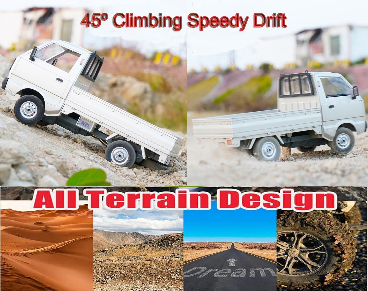 Apawband WPL D12 RC Car 1/10 Remote Control Kei Truck RC Drift Car RTR